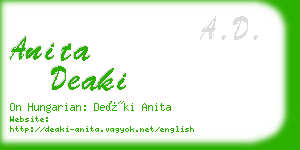 anita deaki business card